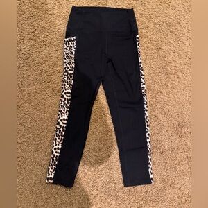 Zyia women’s crop leopard leggings . Black